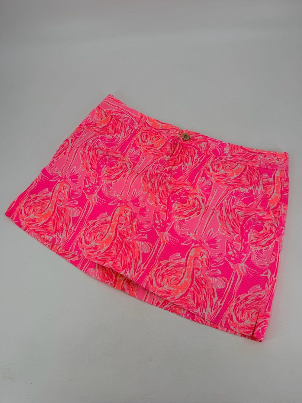 Lilly Pulitzer Colette Tiki Pink Tappin It Back Hot Pink Flamingo Print Skort 16